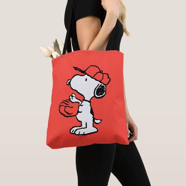 Bolso De Tela Béisbol deportivo Snoopy Varsity (Detalle)