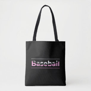 Bolso De Tela Béisbol para niñas - Tipografía geométrica rosa