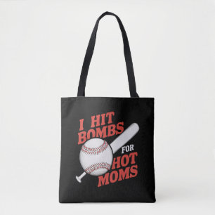 Bolso De Tela Béisbol Retro Divertido Golpeé Bombas Para Madres 