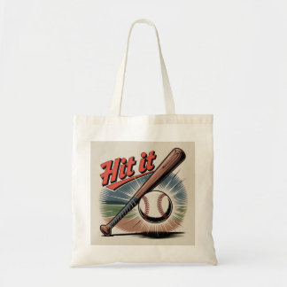 Bolso De Tela Béisbol vintage "Hit It" Deportes retro