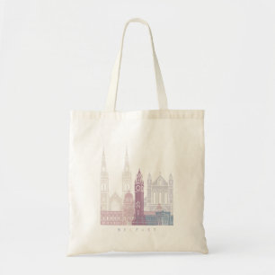 BOLSO DE TELA BELFAST SKYLINE POSTER PASTEL
