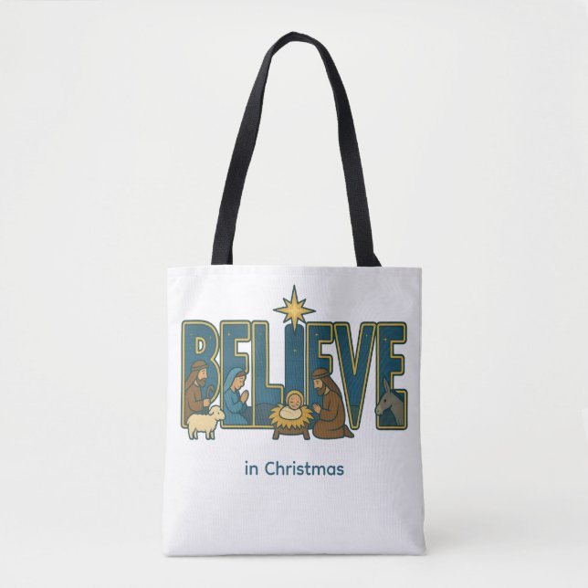 Bolso De Tela Believe Nativity  (Anverso)