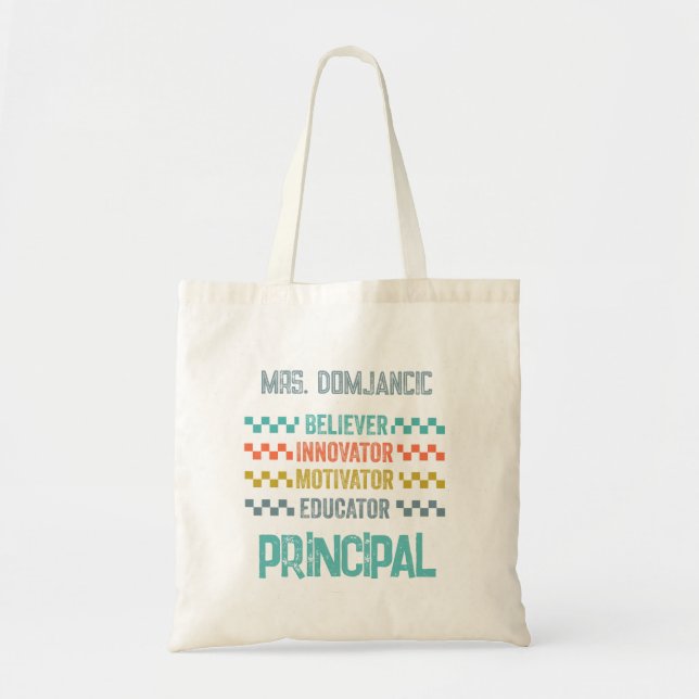 Bolso De Tela Believer, Innovator, Motivator, Educator Principal (Frente)