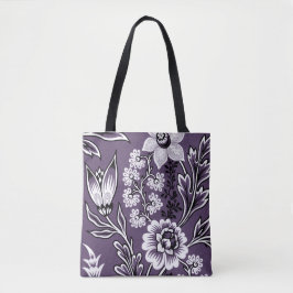 Bolso De Tela Bella Artes Fantastic Flowers (Plum)