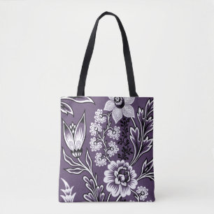 Bolso De Tela Bella Artes Fantastic Flowers (Plum)