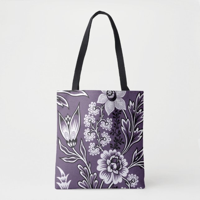 Bolso De Tela Bella Artes Fantastic Flowers (Plum) (Anverso)