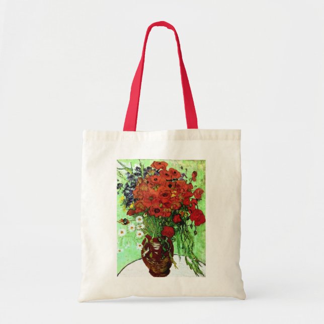 Bolso De Tela Bella Artes Red Poppies & Daisies Van Gogh (Frente)