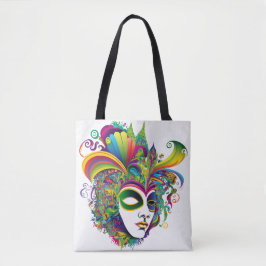 BOLSO DE TELA BELLA MÁSCARA MARDI GRAS DE COLORES BRILLANTES