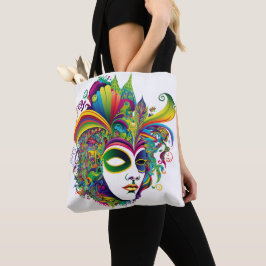 BOLSO DE TELA BELLA MÁSCARA MARDI GRAS DE COLORES BRILLANTES