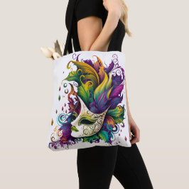 BOLSO DE TELA BELLA MÁSCARA MARDI GRAS DE COLORES BRILLANTES