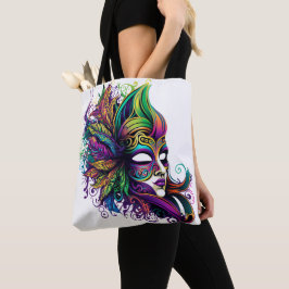 BOLSO DE TELA BELLA MÁSCARA MARDI GRAS DE COLORES BRILLANTES
