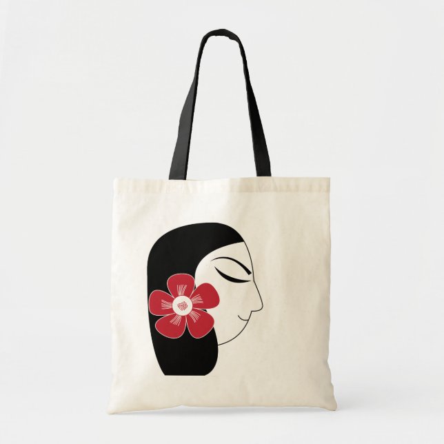Bolso De Tela Bella mujer Chica Ilustracion (Frente)