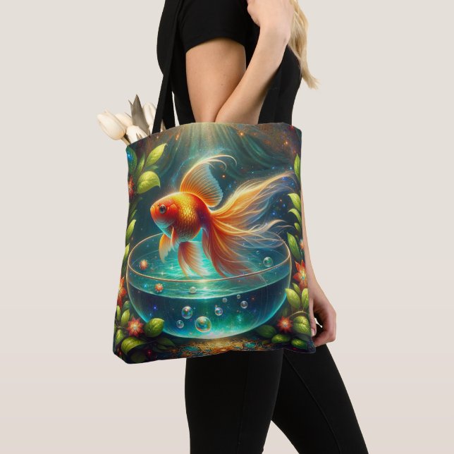 Bolso De Tela Bella pez dorado de Nowruz (Detalle)