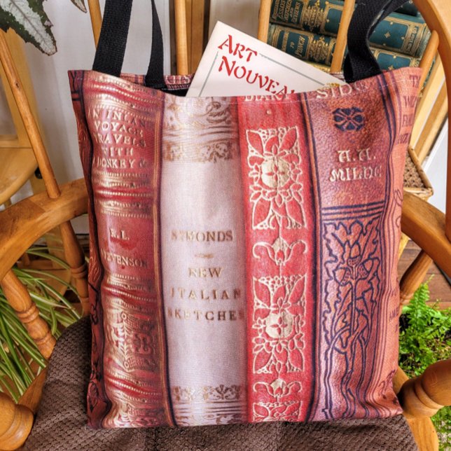 Bolso De Tela Bellas espinas de libros (Beige-Peach) (Subido por el creador)