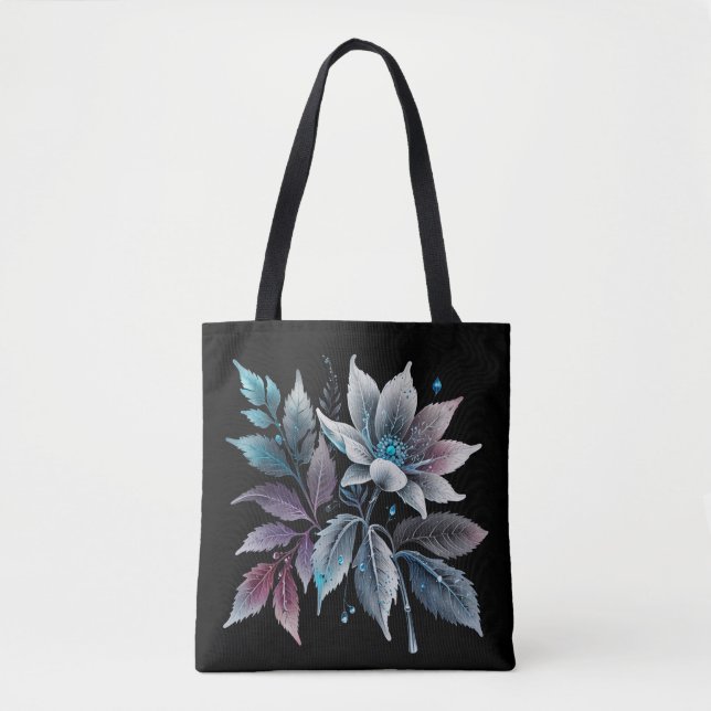 Bolso De Tela bellas hojas y flores (Anverso)