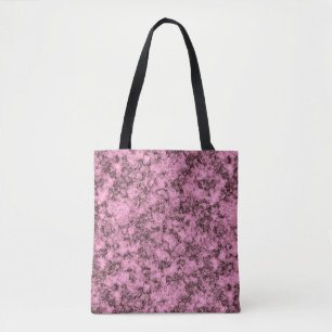Bolso De Tela Bellas venas oscuras de mármol rosa brillante