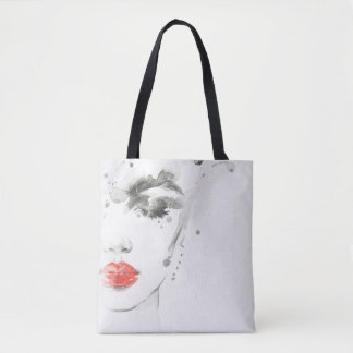 Bolso De Tela Belleza acuarela: Ilustracion retrato femenino