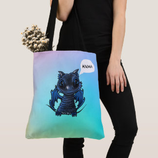 Bolso De Tela Belleza de Cabello Plateado y Tote de Dragón