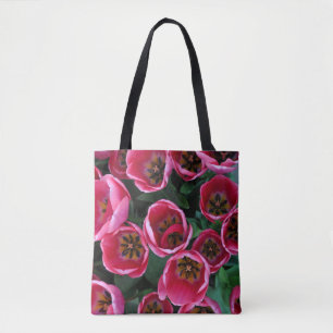 Bolso De Tela Belleza de tulipanes rosados