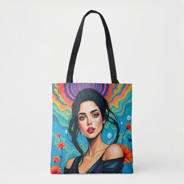 Bolso De Tela Belleza encantadora con energía floral (Anverso)