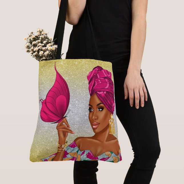 Bolso De Tela Belleza espiritual afroamericana - Mirar hacia atr (Detalle)