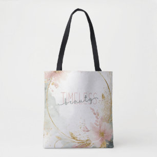 Bolso De Tela Belleza eterna - Zalara Luxe Tan y Mármol dorado