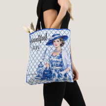 Belleza floral azul y blanca