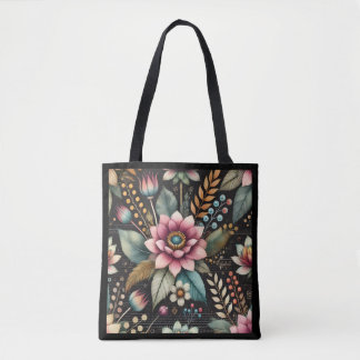 Bolso De Tela Belleza florecida