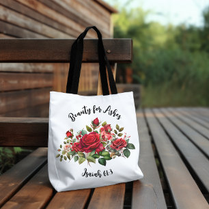 Bolso De Tela Belleza por cenizas, Tote de mujeres Rosas florale
