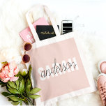 Bolso De Tela Belleza rosa pastel moderna Personalizada<br><div class="desc">Belleza rosa pastel moderna Personalizada</div>