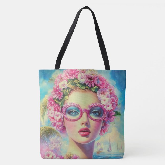 Bolso De Tela Belleza tropical retro (Anverso)