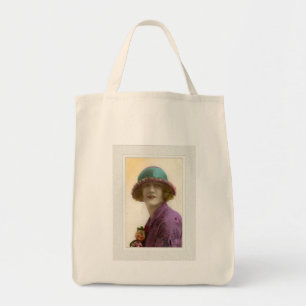 Bolso De Tela belleza victoriana con sombrero vestido púrpura te