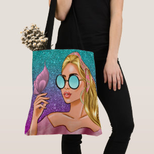 Bolso De Tela Belleza y una Mariposa - Ver Atrás...