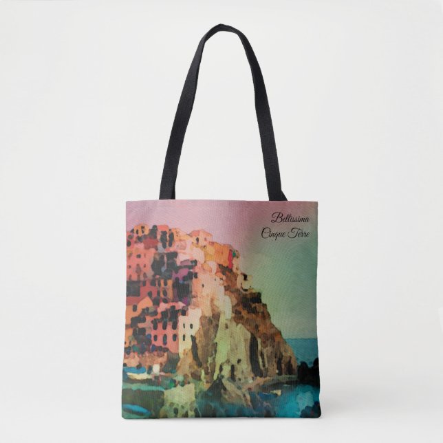 Bolso De Tela ** Bellissima Italia Idioma italiano Cinque Terra (Anverso)
