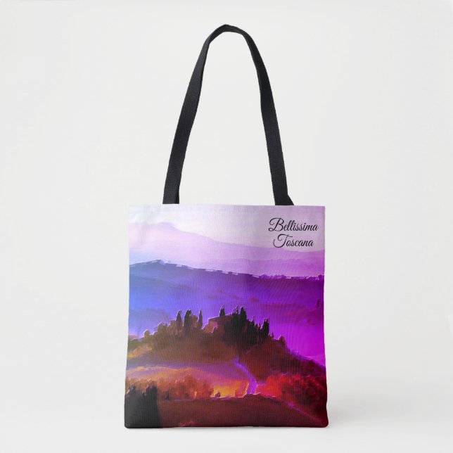 Bolso De Tela *~* Bellissima Tuscana lengua italiana Toscana (Anverso)