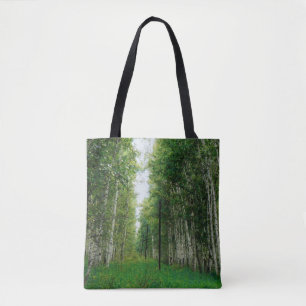 Bolso De Tela Bello arte en el bosque Birch Tree
