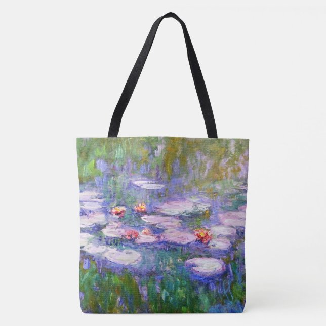 Bolso De Tela Bello Artes 1919 de Claude Monet de los lirios de (Anverso)