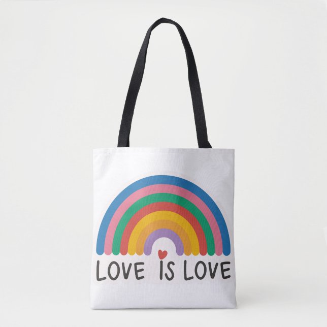 Bolso De Tela Bello Sencillo Amor Mínimo Es Orgullo Amor (Anverso)