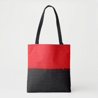 Bolso De Tela bello tejido de punto negro y rojo con dibujos