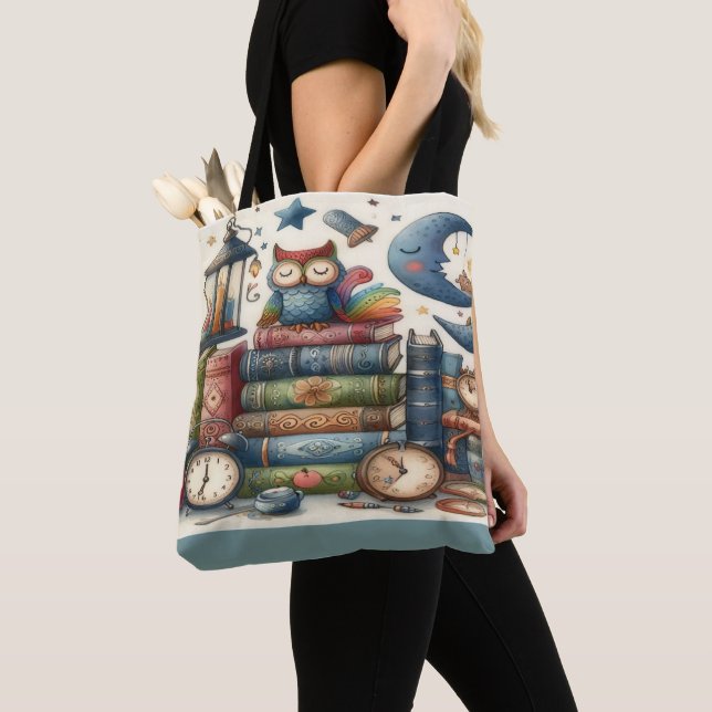Bolso De Tela Bellos Libros - Ver Atrás - (Detalle)