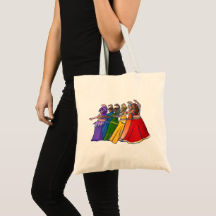Bolso De Tela Belly arcoiris bailarina Belly de danza