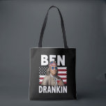 Bolso De Tela Ben Drankin Cerveza 4 de julio de bandera vintage<br><div class="desc">Ben Drankin Cerveza 4 de julio de bandera vintage gracioso</div>