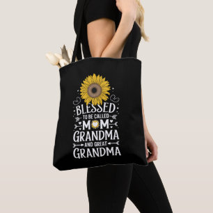 Bolso De Tela Bendecida por ser llamada mamá abuela gran girasol