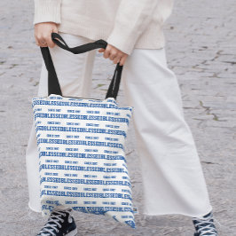 Bolso De Tela Bendecido desde el año Patrón azul marino
