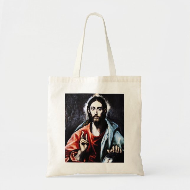 Bolso De Tela Bendición de El Greco Cristo (Frente)