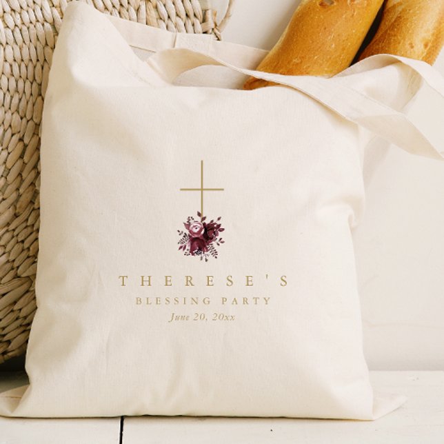 Bolso De Tela Bendición floral entre madre cristiana y bebé (Subido por el creador)