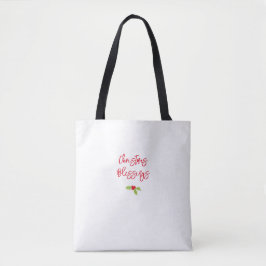Bolso De Tela Bendiciones de Navidad Holly Festivo Fiesta Fe