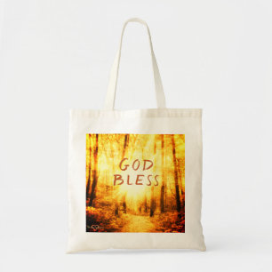 BOLSO DE TELA BENDIGA EL TOTE DEL SOL DEL ORO