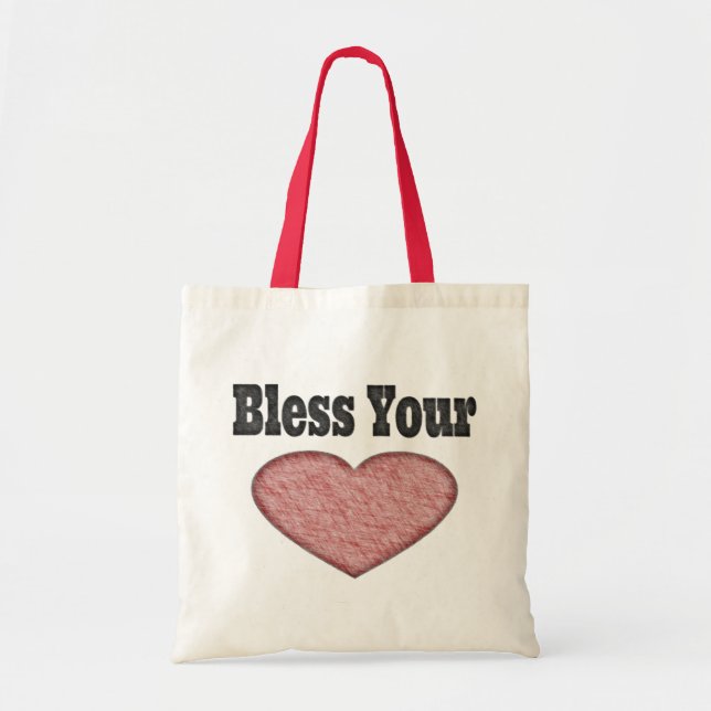 Bolso De Tela Bendiga su corazón - refrán meridional (Frente)