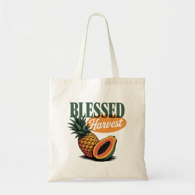 Bolso De Tela Bendita cosecha Piña Papaya Retro Tee (Frente)